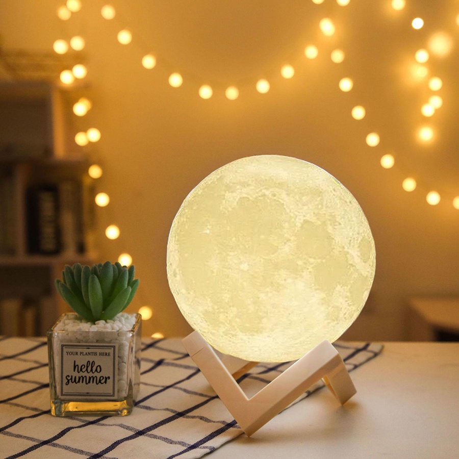 Đèn Led 3D Hình Mặt Trăng Trang Trí Nhà Ở