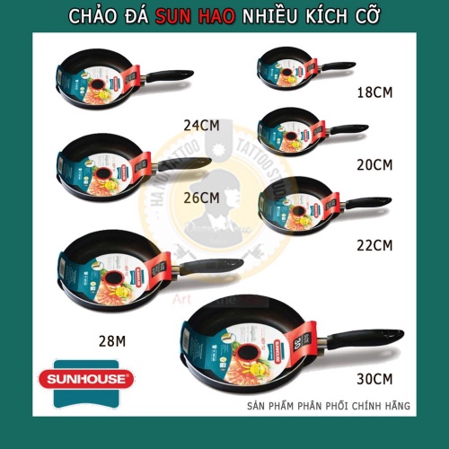 (Nhiều size) Chảo đá hoa cương đáy từ SUNHOUSE