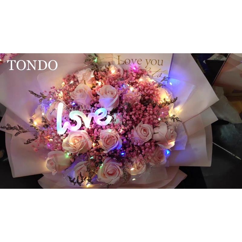 Đèn Led Đèn Đom Đóm Các Mẫu Chữ Love, Vương Miệng, I Love Y Kèm Pin 3 Chế Độ Nháy