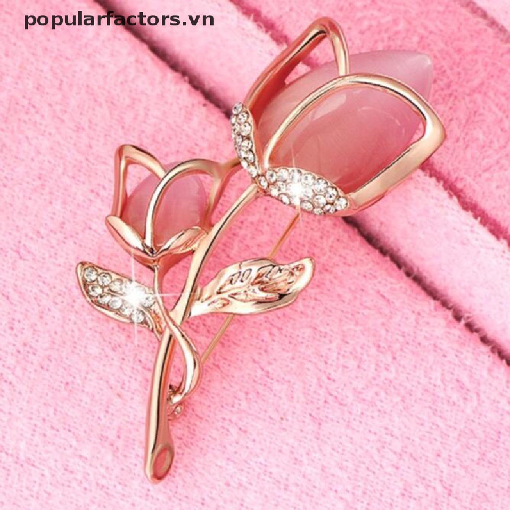 [Phổ Biến] Ghim Cài Áo Hình Hoa Hồng Màu Hồng Thời Trang [VN]