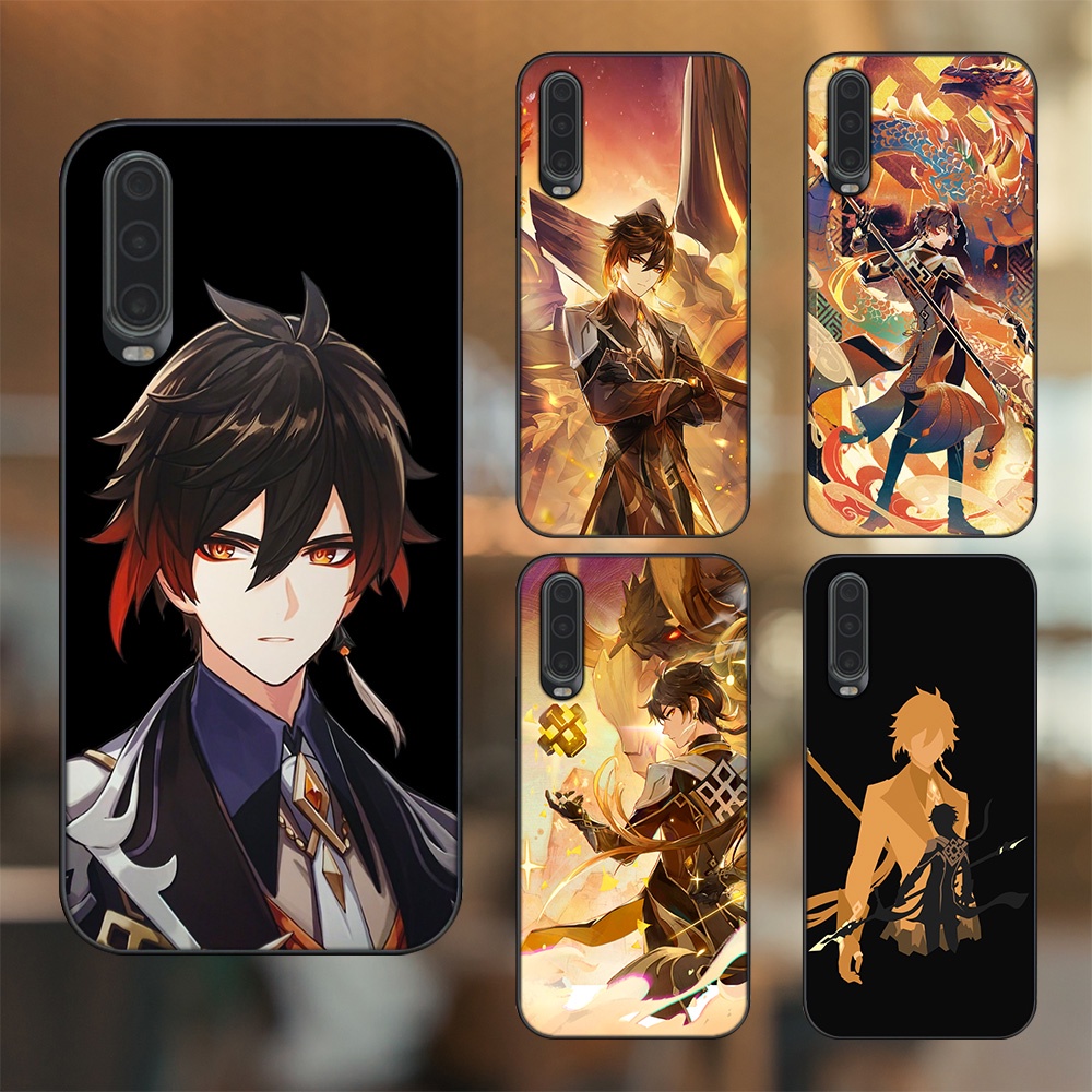 Ốp lưng Huawei P30 viền đen in hình Zhongli Genshin Impact