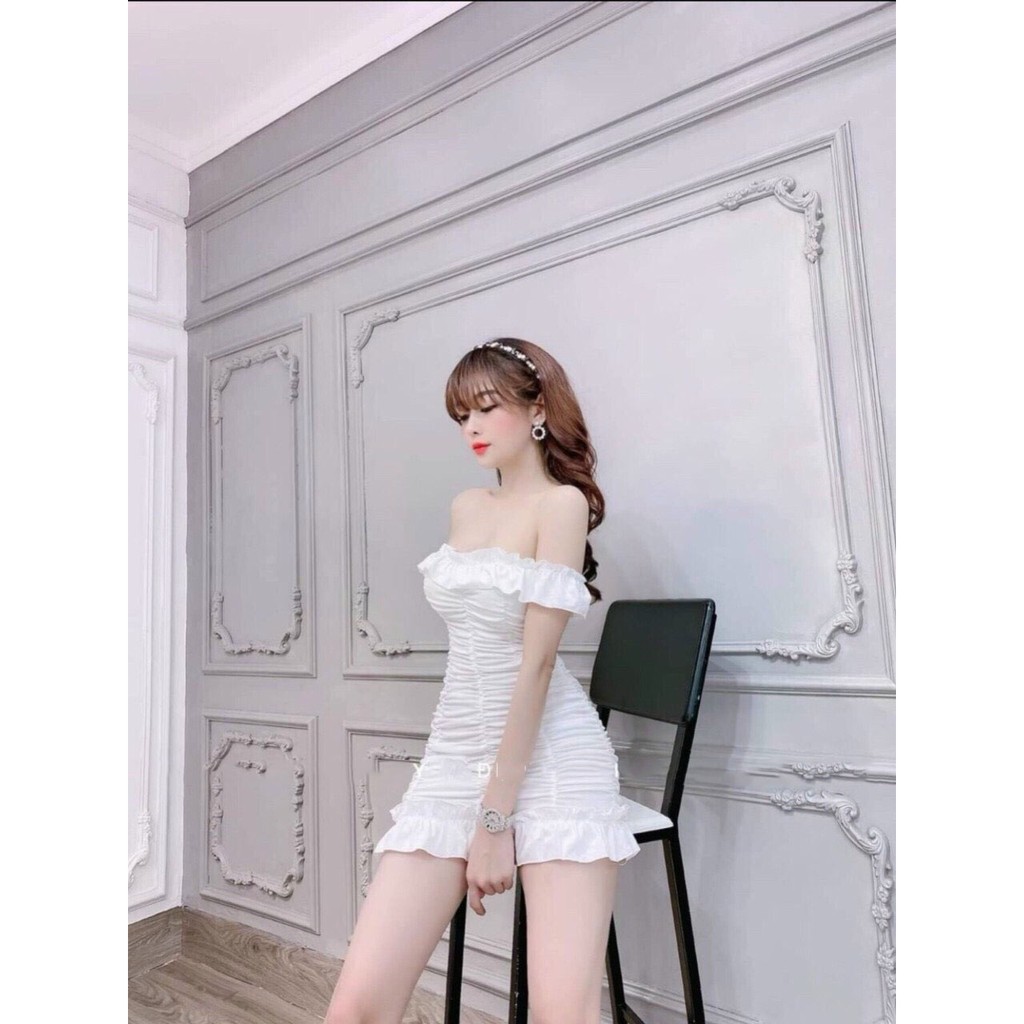 ĐẦM NỮ TRỄ VAI NHÚN 2 THÂN CÁ TÍNH (CÓ MÚT NGỰC) THỜI TRANG NỮ ARAVA NT65 | BigBuy360 - bigbuy360.vn