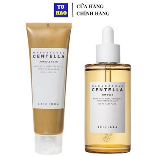 Bộ 2 Sản Phẩm Sữa Rửa Mặt và Tinh Chất Rau Má Giảm Mụn, Dưỡng Trắng Da và Phục Hồi Da Skin1004 Madagascar Centella