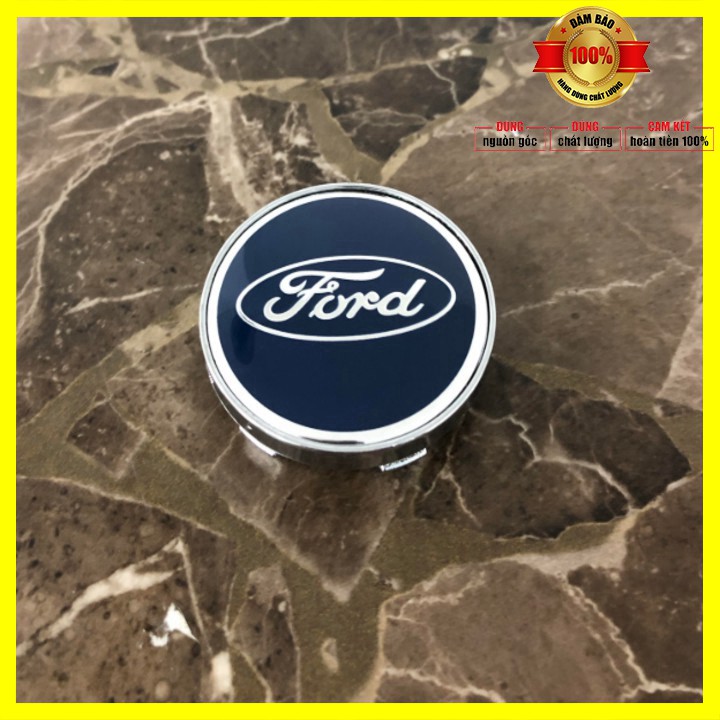 Logo chụp mâm bánh xe ô tô Ford đường kính 60mm, Nhựa ABS - 01 chiếc