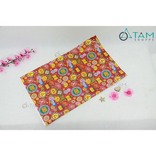 Giấy đỏ dán Tết họa tiết Vintage số 03