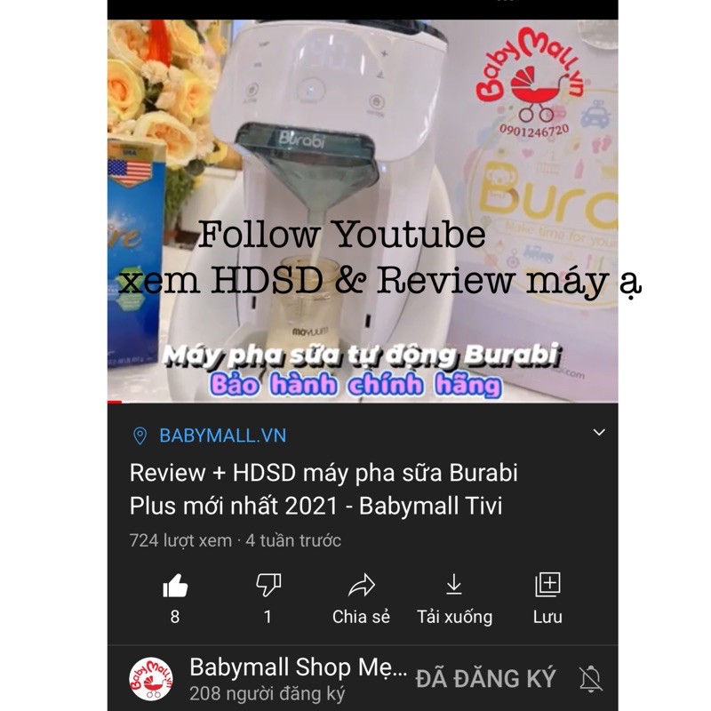 Máy pha sữa Burabi [BẢO HÀNH CHÍNH HÃNG]