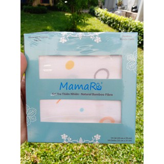 Set 10 khăn sữa sợi tre Mamaru 25x25