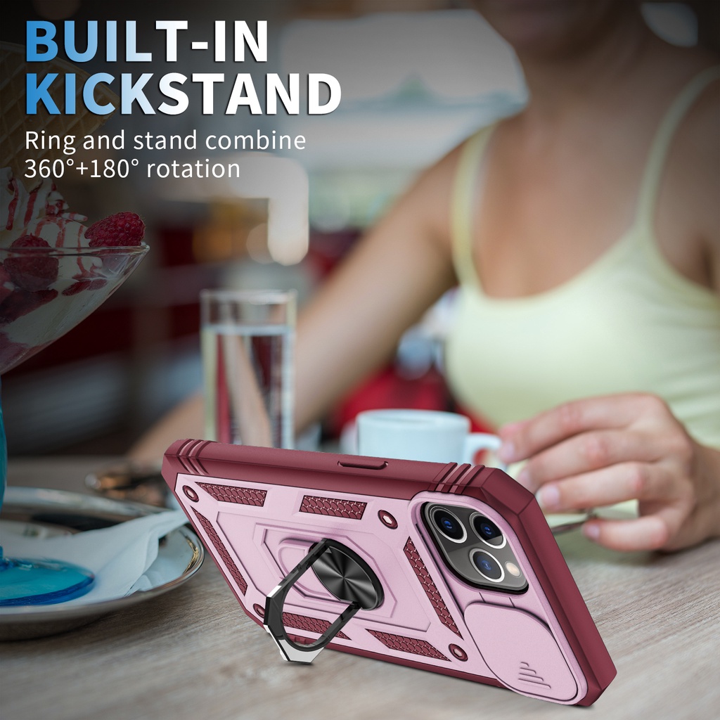 Ốp điện thoại chống sốc có nắp trượt đựng thẻ thích hợp cho iphone x xr xs max 6 6s 7 8 plus 11 12 13 pro max 13 mini