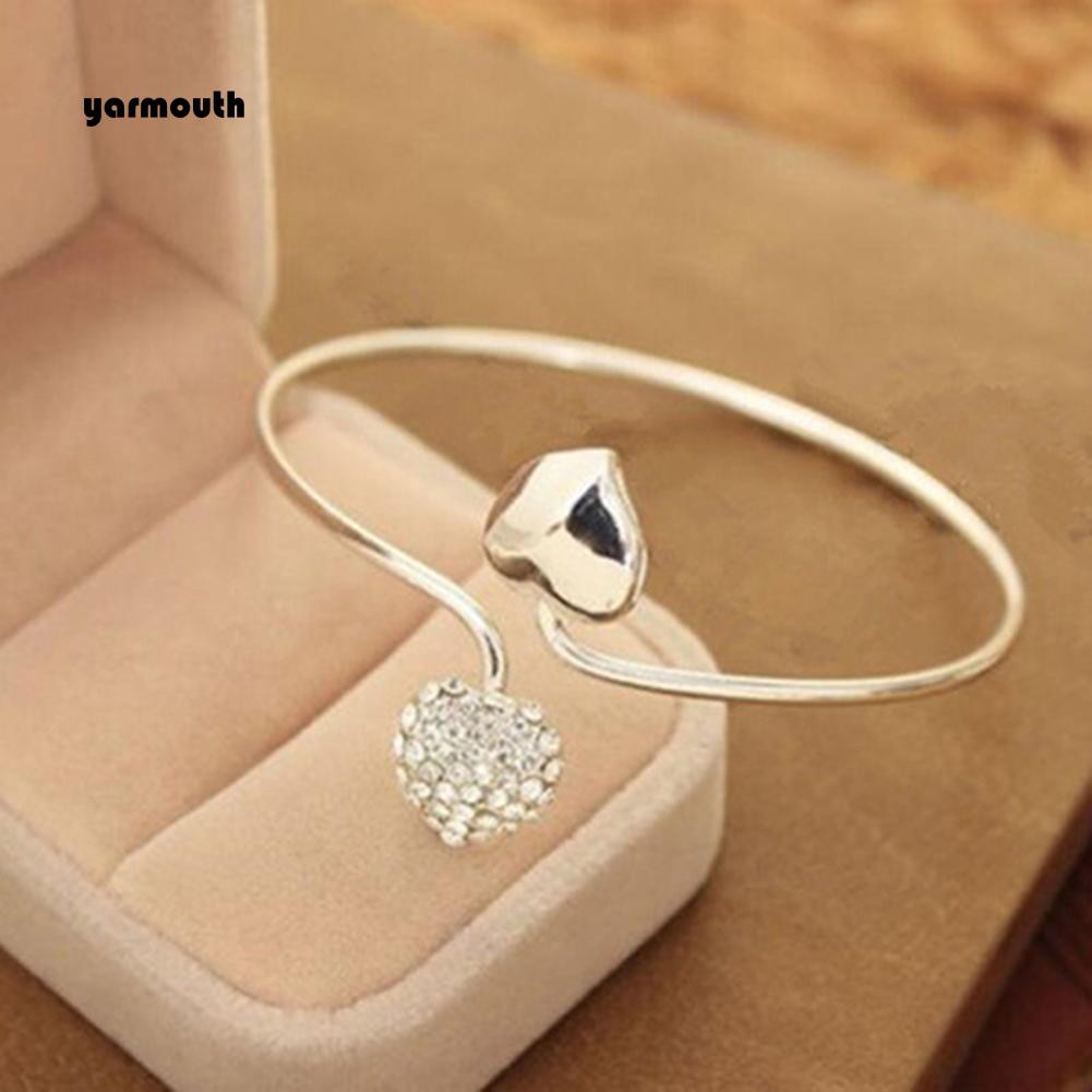 Vòng Đeo Tay HìNh TráI Tim ĐíNh Kim Cương Giả