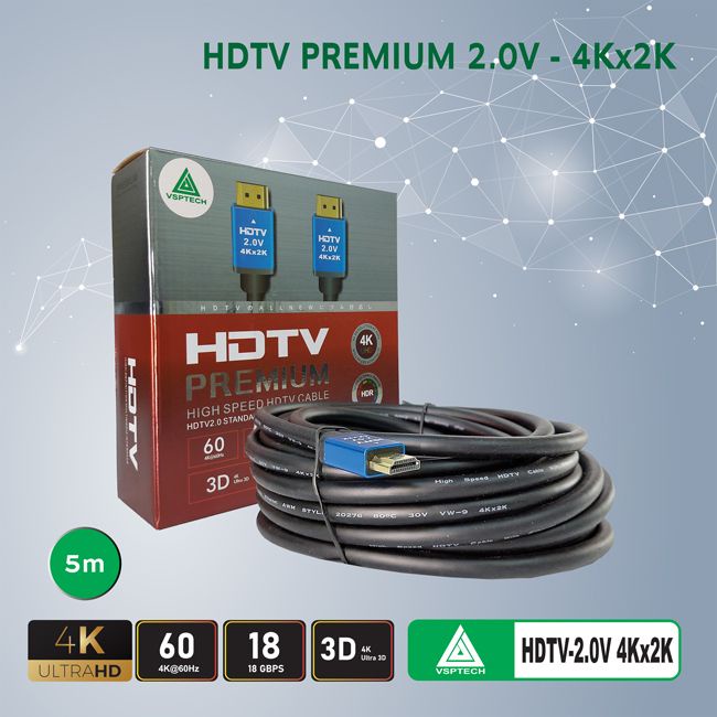 Cáp HDMI VSPTECH premium 2.0V dài 5m