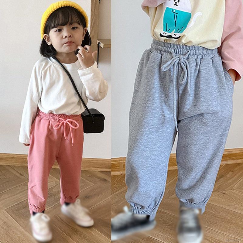 Quần Yếm Thể Thao Dáng Rộng Co Giãn Tốt Kiểu Hàn Quốc Thời Trang Mùa Thu Cho Bé Gái 1-6 Tuổi