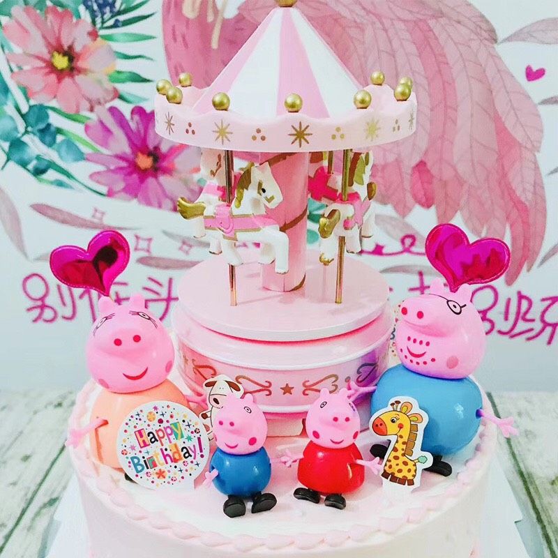 BỘ 4 CON GIA ĐÌNH HEO PEPA - TRANG TRÍ BÁNH KEM - MÔ HÌNH NHÂN VẬT