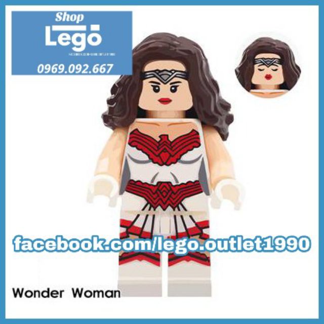 Xếp hình Wonder Woman Trắng tinh khôi Justice League Siêu đẹp siêu anh hùng 2019 Lego Minifigures Wm534