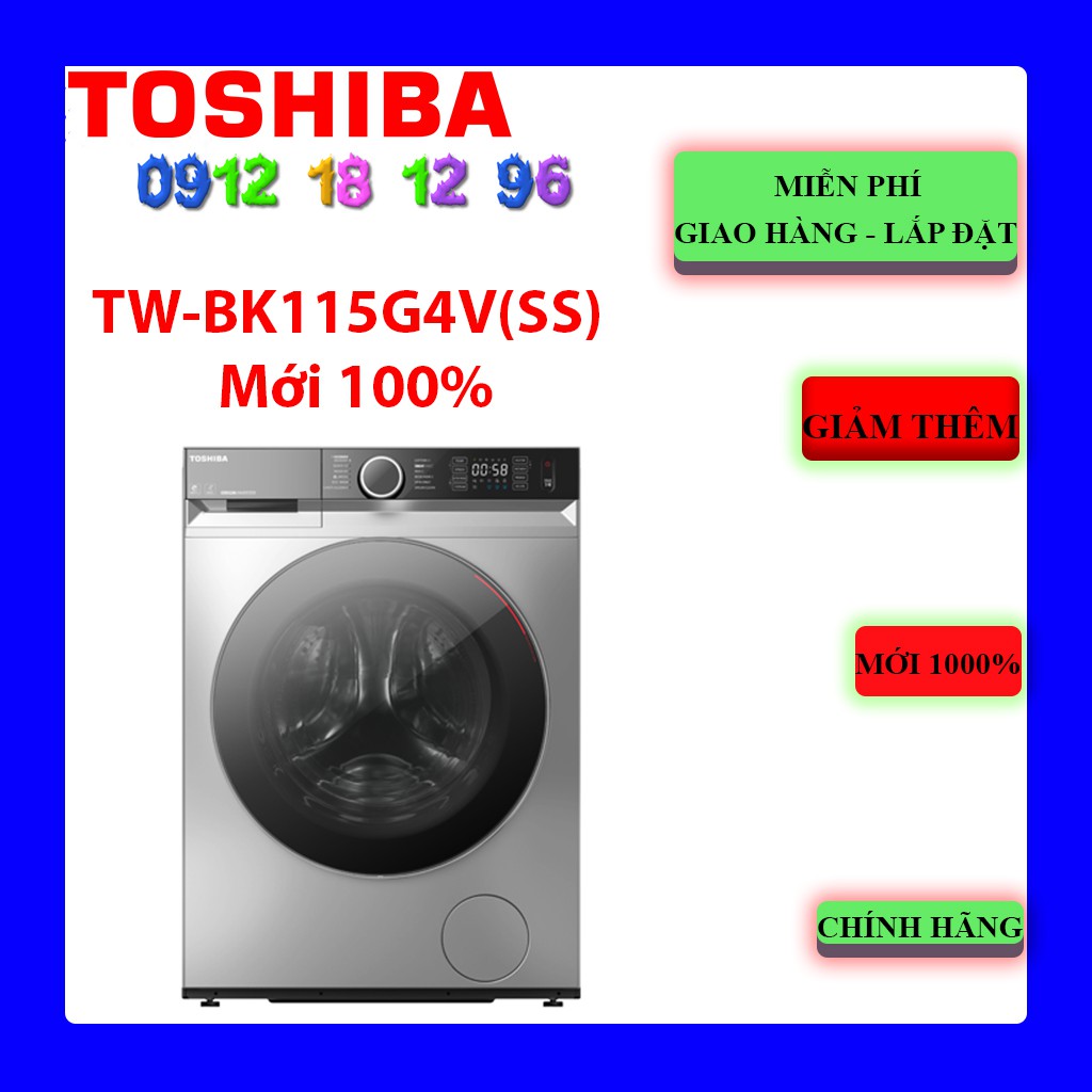 FREE _Máy giặt Toshiba TW-BK115G4V(SS) Inverter 10.5 Kg