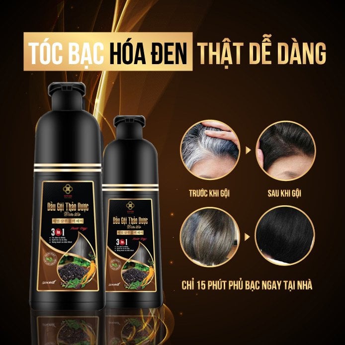 [Mã SGTTC40K giảm đến 40K đơn 50K] Combo 2 hộp Dầu gội phủ bạc Thảo dược SINORI