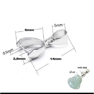 Móc bạc kẹp mặt dây chuyền