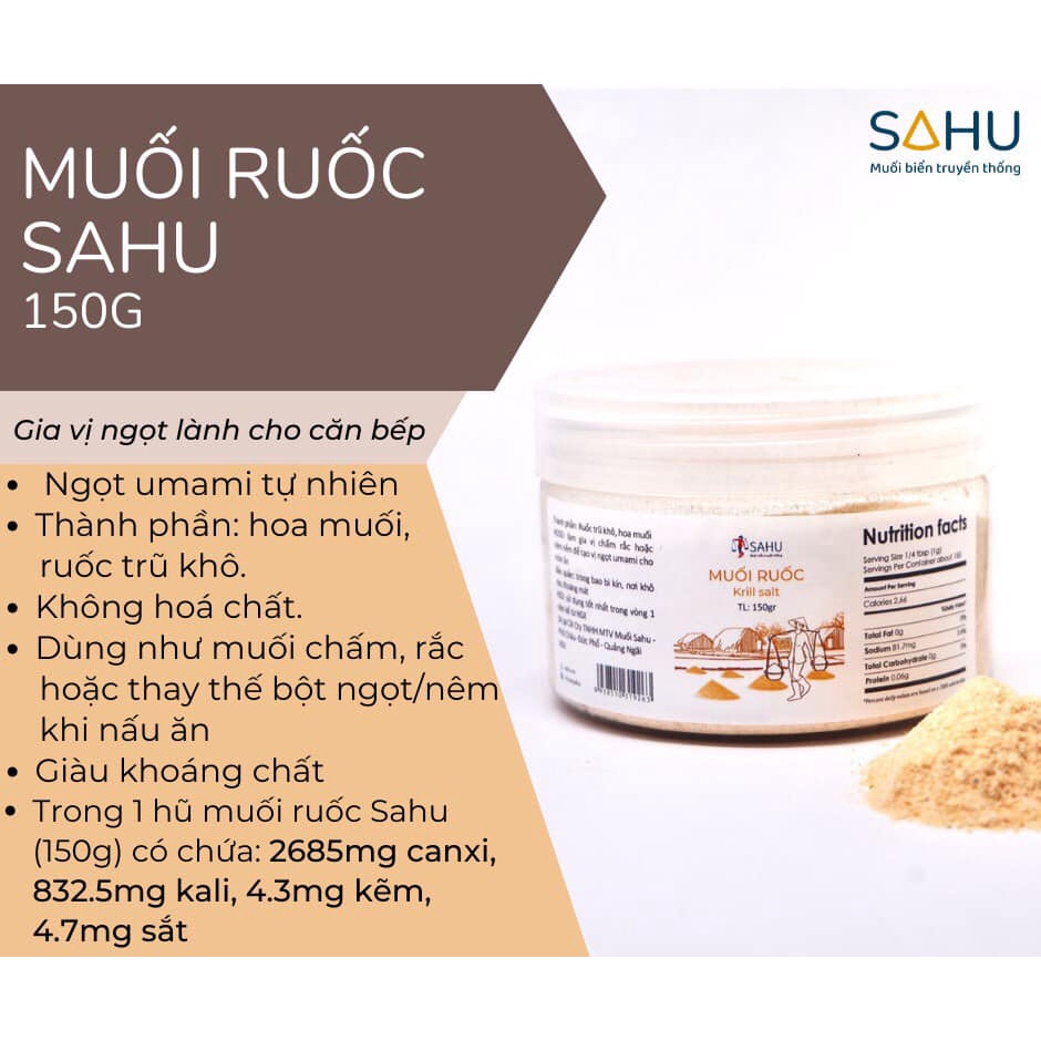 Muối ruốc Sahu thơm ngon thay thế mì chính, hạt nêm, cho vị ngọt tự nhiên, tốt cho sức khỏe