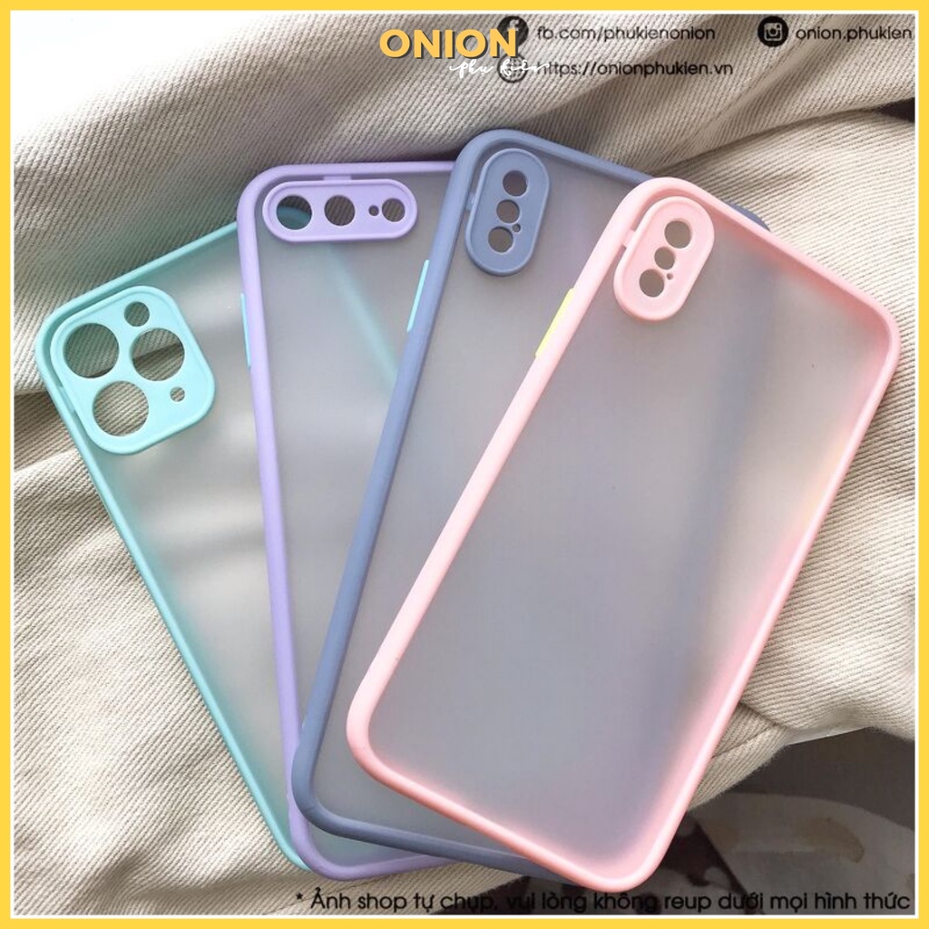 Ốp Onion nhám bảo vệ camera màu pastel dành cho iPhone 7 8 7 Plus 8 Plus X Xs Xr XsMax iPhone 11 11 Pro 11 Promax