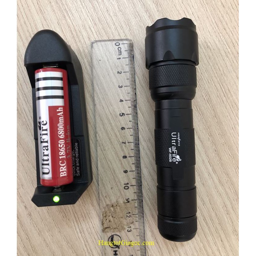 Đèn pin led siêu sáng Ultrafire 502B pin Lithium, sạc USB, bóng Led 10w
