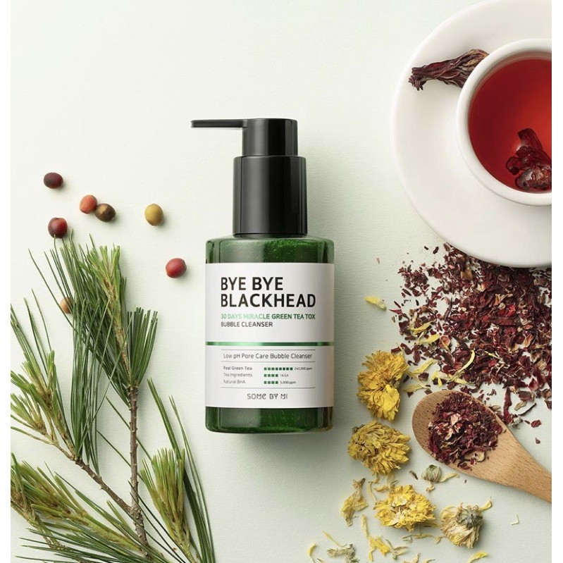 Sữa Rửa Mặt Sủi Bọt Làm Giảm Mụn Đầu Đen Some By Mi Bye Bye Blackhead 30 Days Miracle Green Tea Tox 