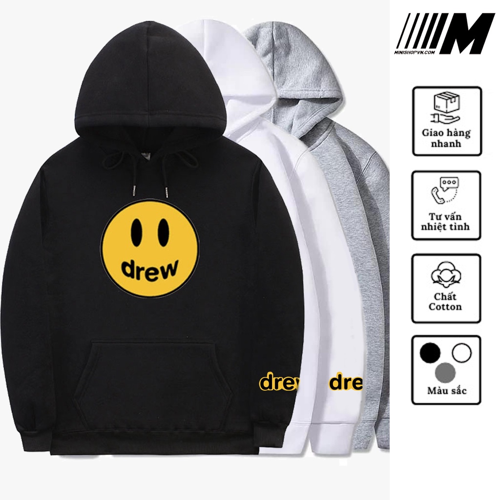 Áo Nỉ Hoodie Drew Mặt Cười Nam Nữ Unisex Chất Vải Nỉ Bông Dầy Ấm Mềm Mịn Hottrend Phong Cách Ulzzang | BigBuy360 - bigbuy360.vn