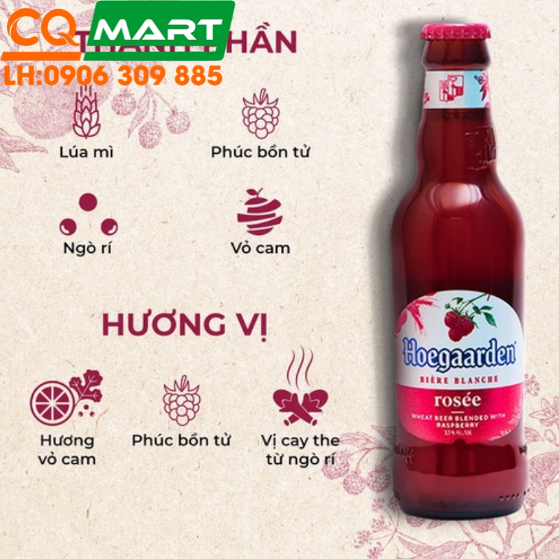 Bia Hoegaarden Rosee 3.3% Chai 248ml