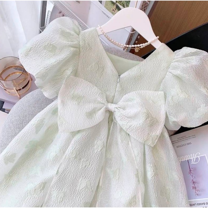 Cô gái ăn mặc mùa hè ngắn tay áo bong bóng tay áo Pháp công chúa bướm lễ hội đầm