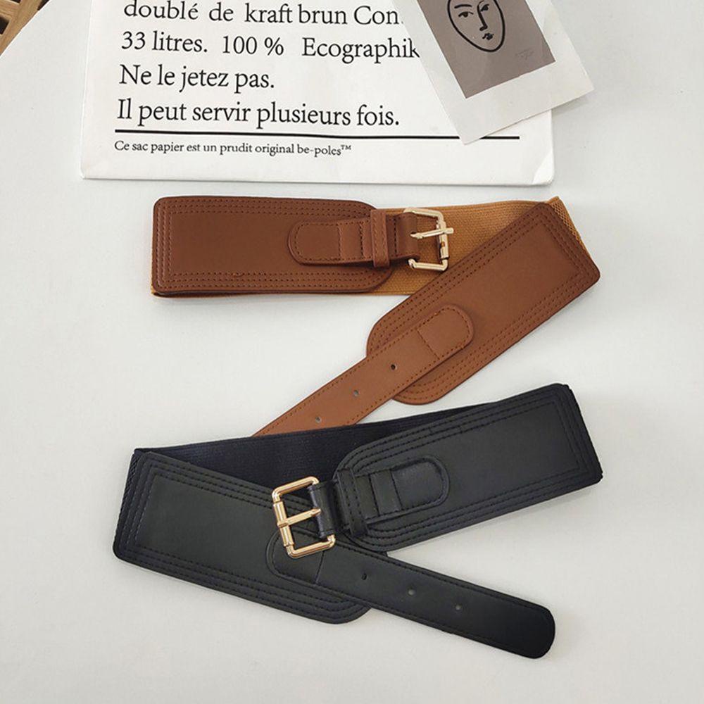 Thắt Lưng Da PU Màu Trơn Thiết Kế Đơn Giản Độc Đáo Thời Trang Cho Nữ