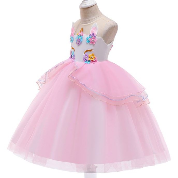 Đầm Công Chúa Pony Xịn Sò Màu Xanh - Hồng Cho Bé Gái