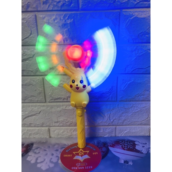 Đồ Chơi Cây Quay Pikachu - Chong chóng pikachu quay phát sáng Có Đèn Nhạc Vui Nhộn Dành Cho Bé