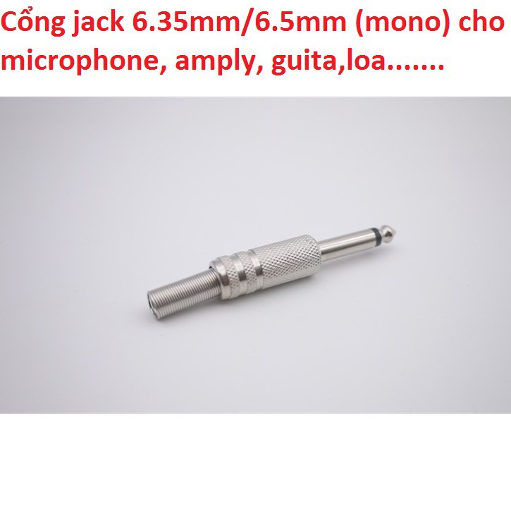 Jack Cắm Mono 6.35mm 1 / 4 &quot;Cho Đàn Guitar - Đầu jack hàn cổng cắm 6.35mm cho Microphone Mono chuôi lò xo