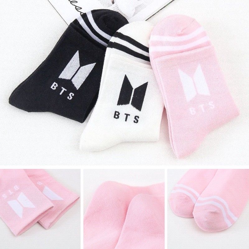 KPOP Tất Cotton Cổ Cao In Tên Các Thành Viên Nhóm Bts