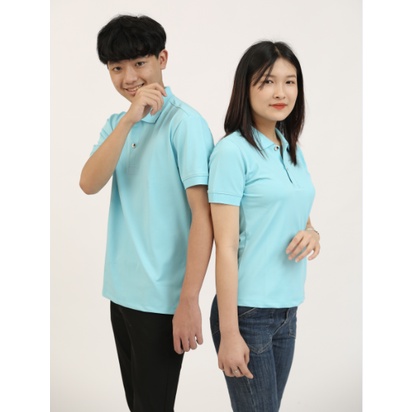 Áo Polo Nam Xanh Nhạt BLUECHIC Cổ Bẻ Chất Liệu Poly Cá Sấu Cao Cấp Phối Cổ Áo Nâu Trẻ Trung Chuẩn Form NF005