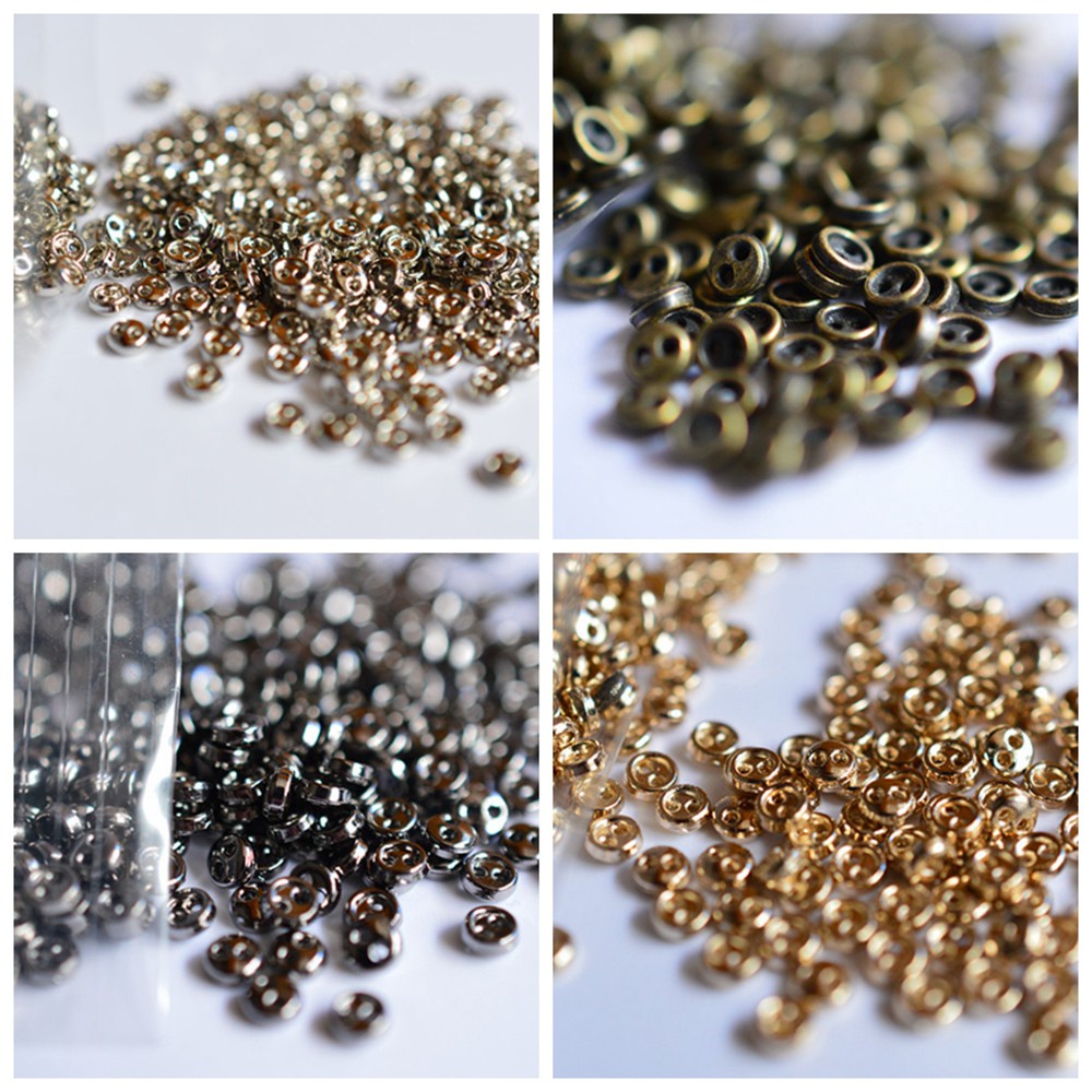 CLEVER Set Of 50 Cute 3/4/5/6mm Mini Metal Buttons For DIY Doll Clothes