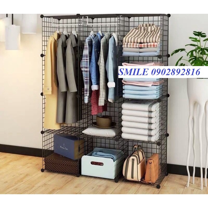 Kệ Tủ Trang Trí Và Đựng Quần Áo Lắp Ghép Đa Năng Thông Minh Sơn Tĩnh Điện Cao Cấp