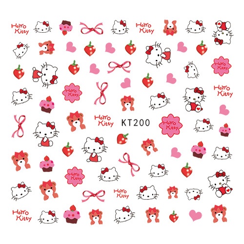 Miếng dán móng tay 3D hình mèo Kitty dễ thương dành cho trẻ em