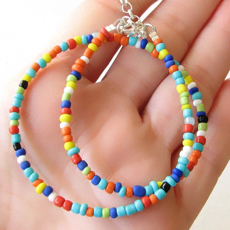 Vòng cổ DODDER xỏ hạt nhiều màu sắc phong cách Bohemian thời trang xu hướng cho nữ