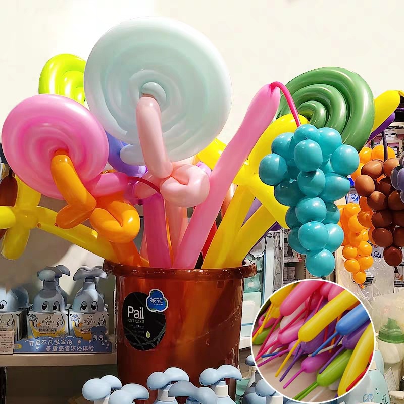 Set 10/ 20 bong bóng latex dài nhiều màu sắc dùng để trang trí tiệc sinh nhật