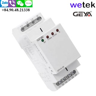Wetek | Geya GRV8-09/M460 Relay điện áp 3 pha, bảo vệ pha (thứ tự pha, mất pha, ngược pha), 36mm, DIN, 2xSPDT (8A)