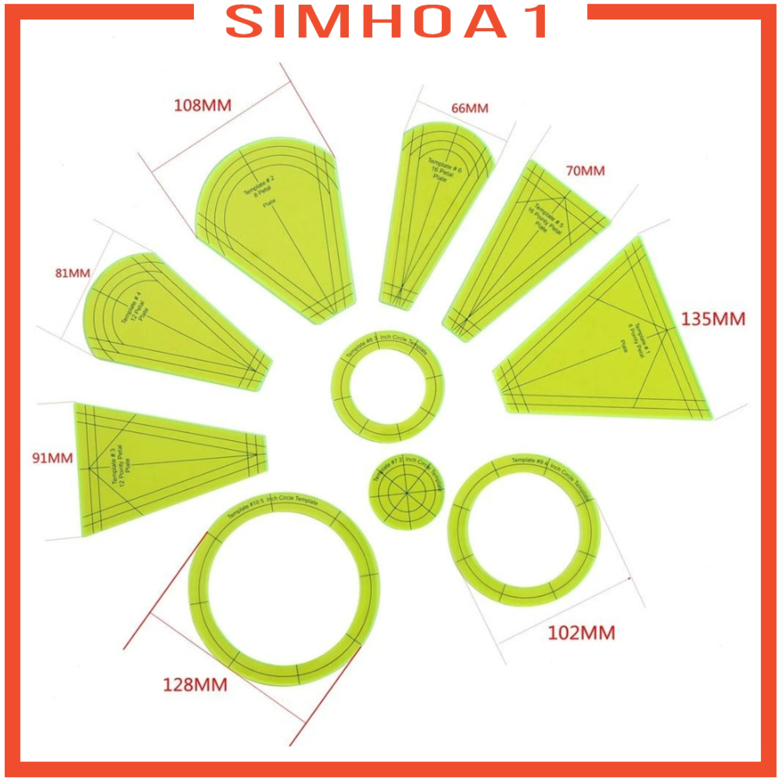 Set 10 Khuôn Nhựa Dùng Để Vẽ Tranh Thủ Công Tiện Dụng