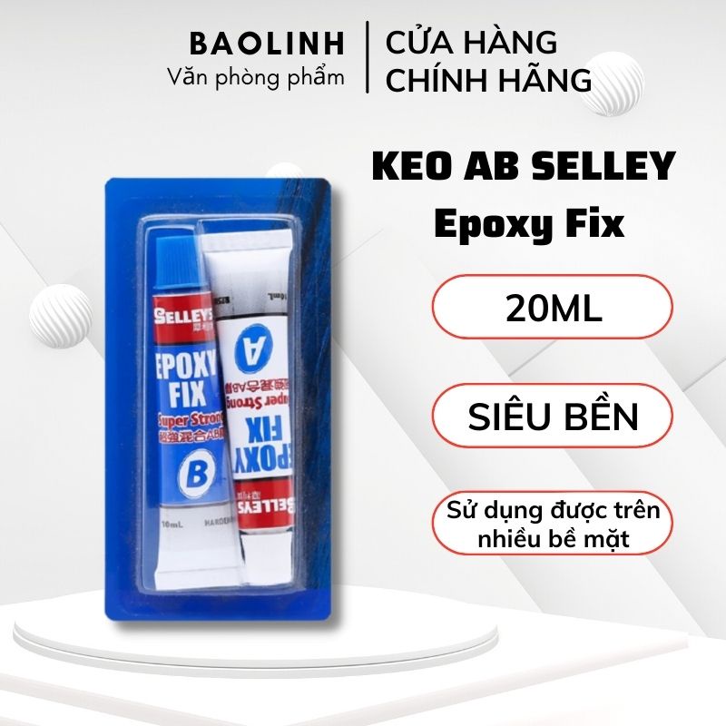 Keo Dán 2 Thành Phần AB Selleys Epoxy Fix Super Steel 20ml Chịu Nhiệt Nước, Dán Sắt,Gỗ, Đá,Nhựa,Thủy Tinh-vanphongphamBL