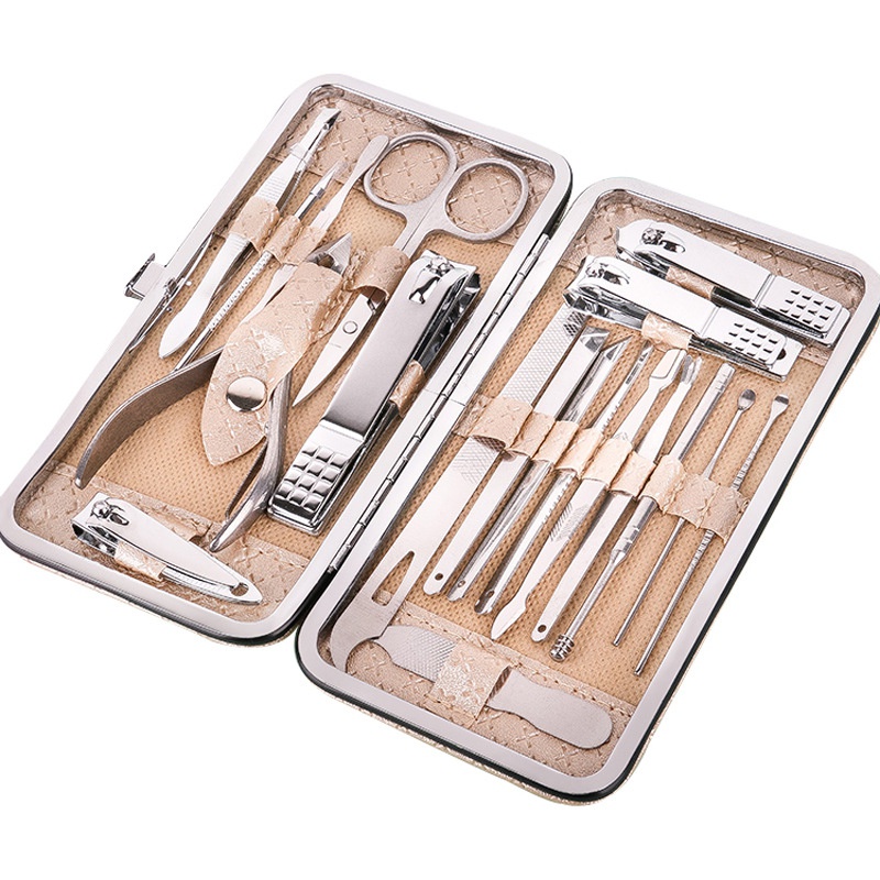 Bộ dụng cụ cắt móng tay 19 món bằng thép không gỉ, bộ bấm móng tay cao cấp - Lotor L001