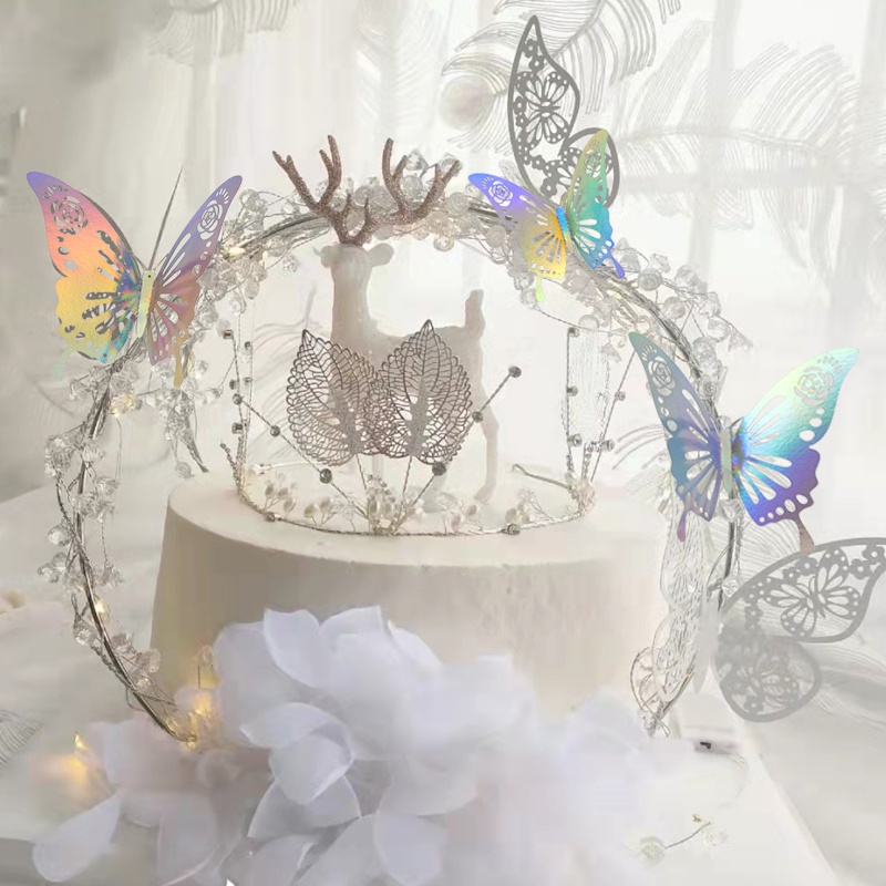 Bộ 12 Miếng Dán Tường Trang Trí Hình Bướm 3D DIY