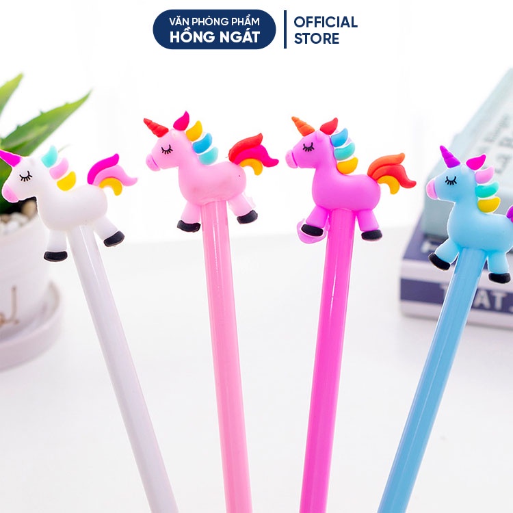 Bút bi cute hình con ngựa MS2, bút bi nước mực gel đen ngòi 0.5mm nhiều màu dễ thương đồ dùng học tập văn phòng phẩm B25