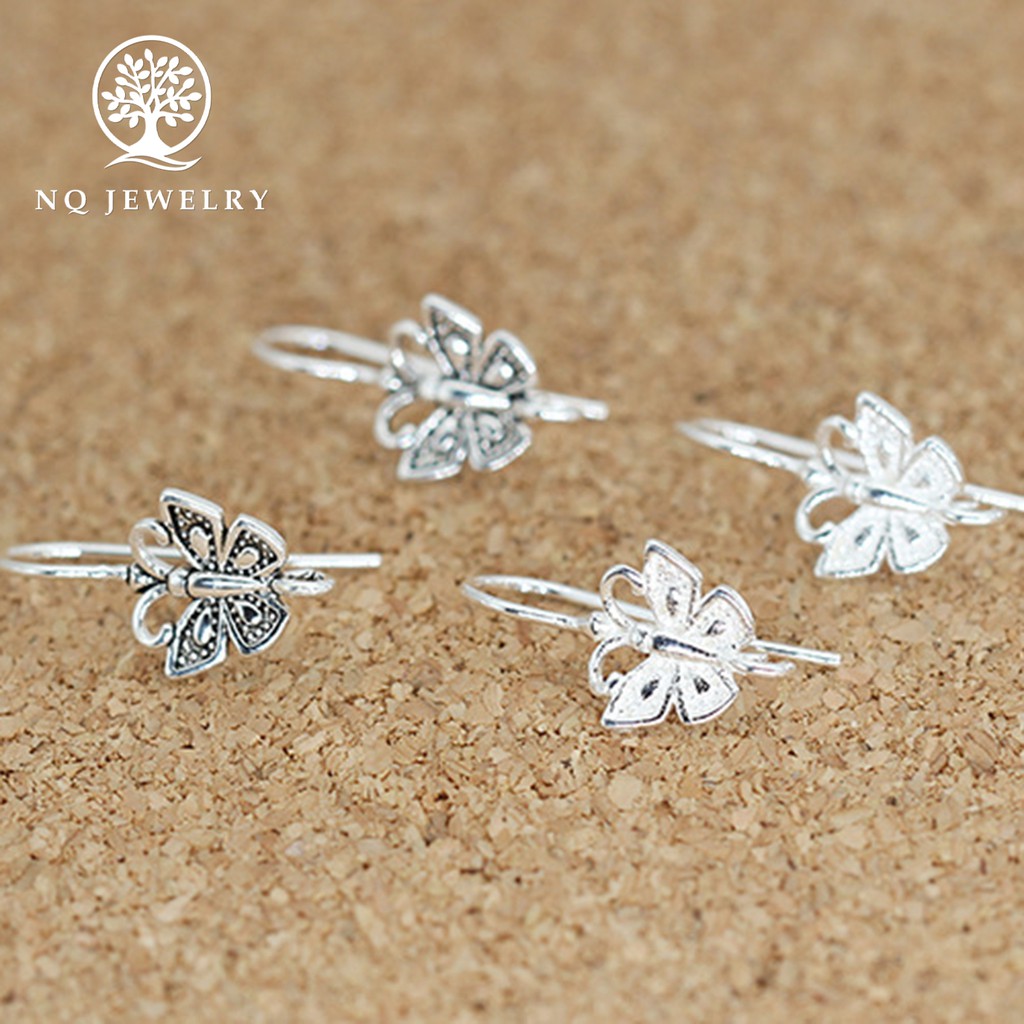 Móc bông tai bạc hình bưóm - NQ Jewelry