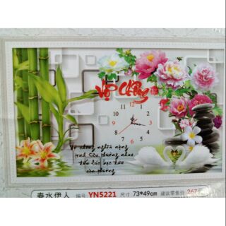 Tranh đá đồng hồ vợ chồng yn5221