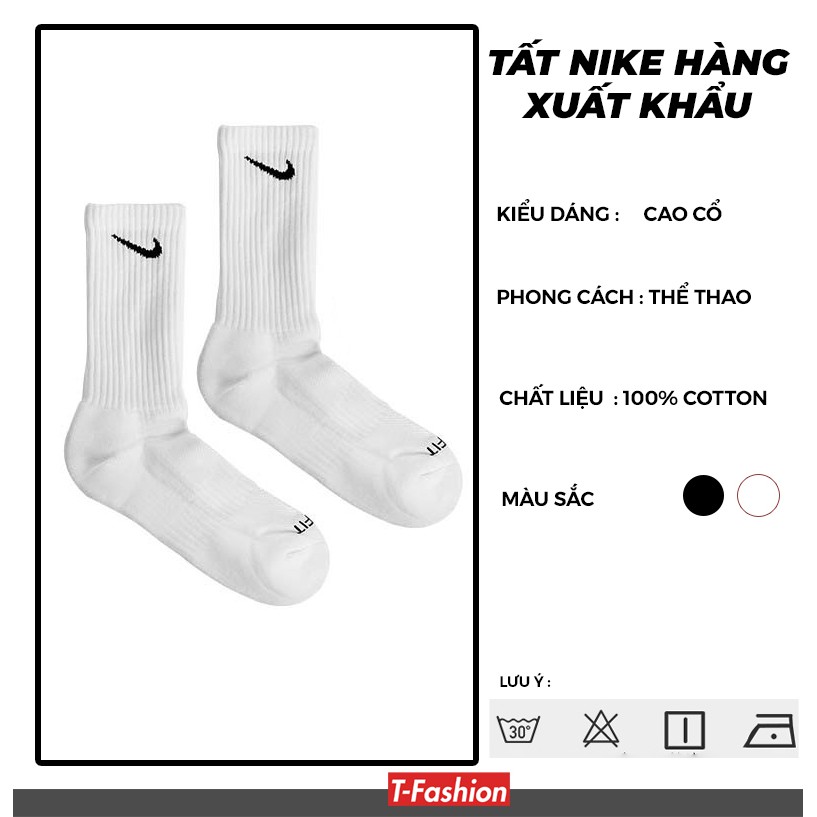 Tất Nike cao cổ chống trơn, vớ nike hàng xuất khẩu chống trơn, vớ thể thao thích hợp dạo phố, đá bóng, cầu lông tập gym