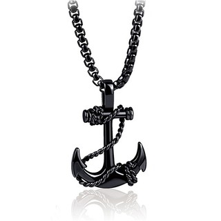 & Hải Quân Hình Neo Chữ Thập Thép Titan Nam Mặt Dây Chuyền Vòng Cổ Punk Trang Sức Có Dây Xích q4