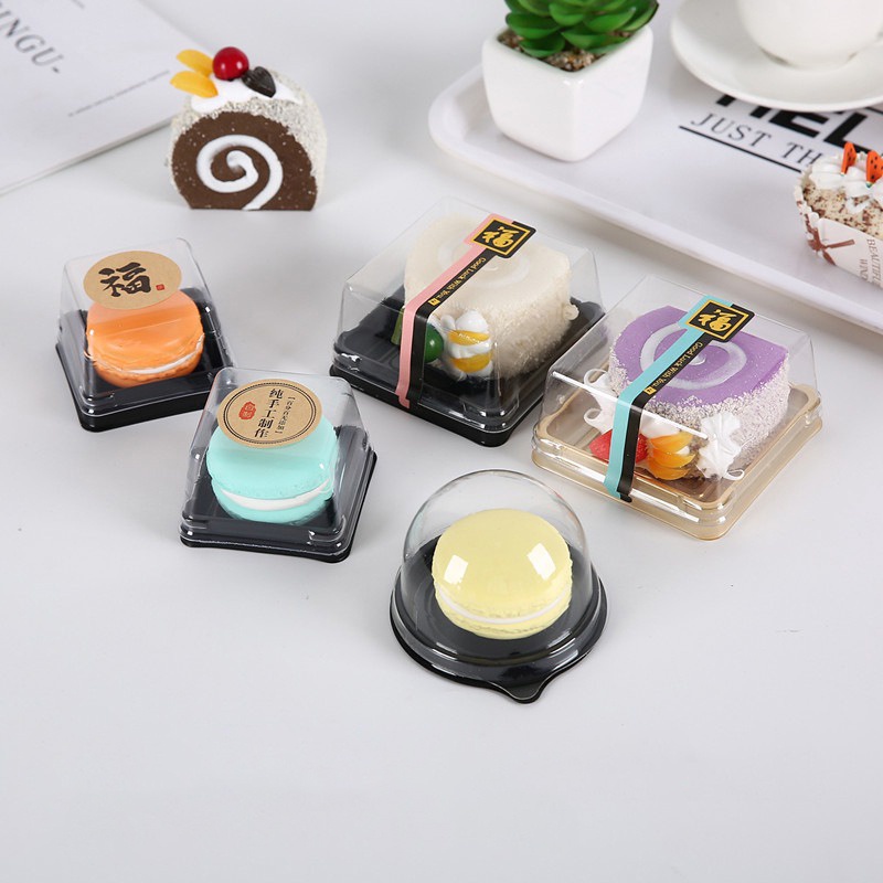 Hộp Nhựa Trong Suốt Đựng Bánh Tráng Miệng Hình Tròn/Vuông