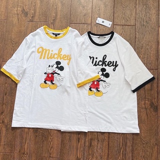 Áo thun basic phối viền mickey siêu kute